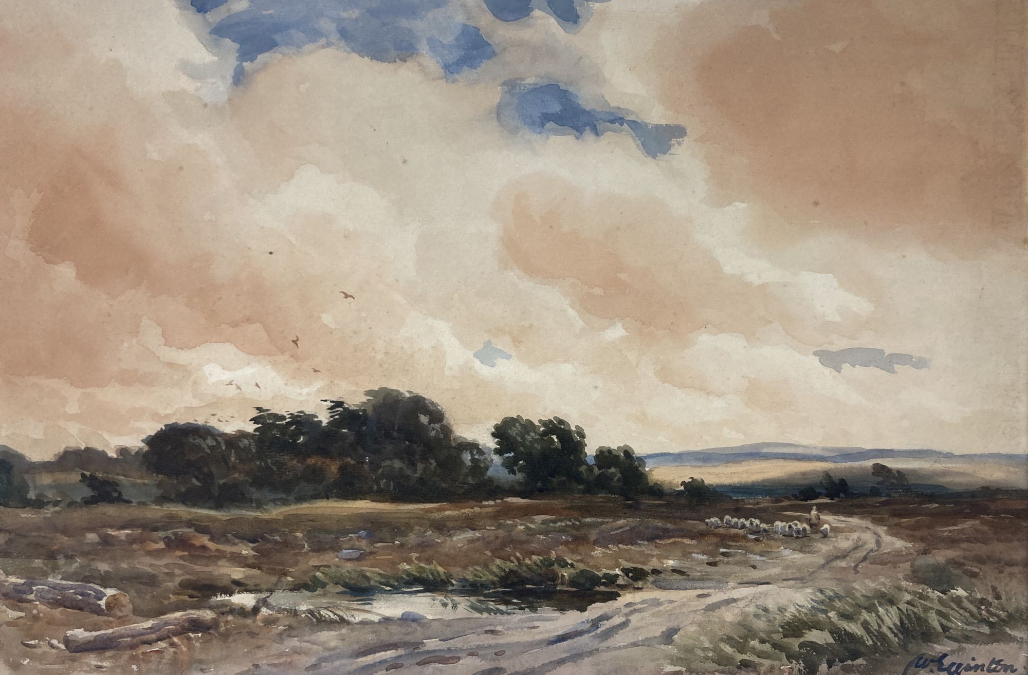 Wycliffe Eggington (1875-1951), R.I., A.R.C.A., watercolour, A Stormy day near Dartmoor, signed and inscribed verso, 35 x 52cm, unfra